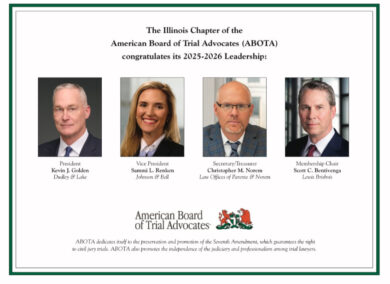 Christopher Norem Joins Leadership of Illinois Chapter of the American Board of Trial Advocates